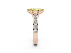 Fancy Yellow Marquise Cut Diamond Channel Set Solitaire Engagement Ring Set in Rose gold with Prong Setting
