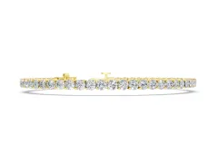 Round Diamond Prong-Set Tennis Bracelet Set in Yellow gold with Box Clasp