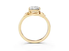 Princess Cut Diamond Solitaire Ring Set in Yellow gold with Polished Twist Band