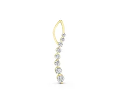 Round Diamond Channel Set Vertical Bar Pendant Set in Yellow gold with Single Stone Row