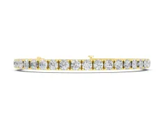 Round Diamond Tennis Bracelet Set in Yellow gold with Prong Setting