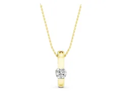 Round Diamond Pendant Set in Yellow gold with Bezel Setting