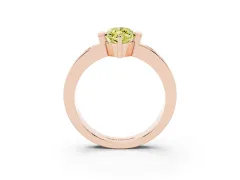 Fancy Yellow Marquise Cut Diamond Channel-Set Band Ring Set in Rose gold with Bezel Prong Setting