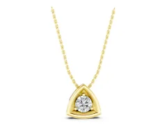 Trillion Cut Diamond Pendant Set in Yellow gold with Triangle Bezel