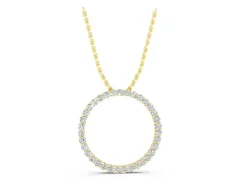 Round Diamond Eternity Pendant Set in Yellow gold with Raised Prong Setting