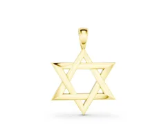 Star of David Pendant Set in Yellow gold with Interlocking Triangles