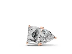 Radiant and Trillion Diamond Two-Stone Pendant Set in Rose gold with Prong Setting