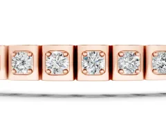 Round Diamond Tennis Bracelet Set in Rose gold with Square Channel Settings