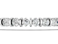 Round Brilliant Diamond Tennis Bracelet Set in Silver with Channel Setting and Sturdy Box Clasp