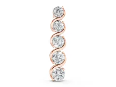 Round Diamond Swirl Pendant Set in Rose gold with Prong-Set Stones