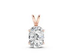 Old Mine Cushion Diamond Solitaire Pendant Set in Rose gold with Four-Prong Setting
