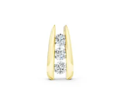 Vertical Channel Set Round Diamond Pendant Set in Yellow gold with Four Stones
