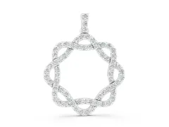 Round Diamond Pavé Infinity Pendant Set in Silver with Prong Setting