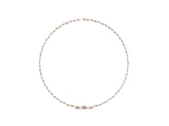 Marquise Diamond Riviera Necklace Set in Rose gold with Flowing Stone Pattern