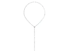 Mixed Shape Diamond Lariat Necklace Set in White gold with Station Accents