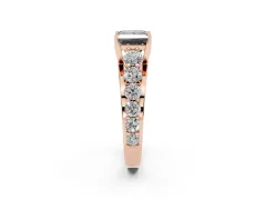 Fancy Black Princess Cut Diamond Pavé Engagement Ring Set in Rose gold with Prong Setting