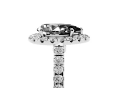 Fancy Black Pear Cut Diamond Halo Pavé Engagement Ring Set in Platinum with Prong Setting