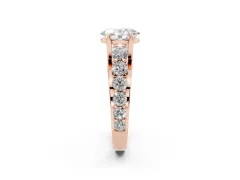 Oval Cut Diamond Pavé Engagement Ring Set in Rose gold with Prong Setting