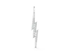 Pavé Lightning Bolt Pendant Set in Silver with Round Cut Stones