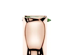 Fancy Green Pear Cut Diamond Bezel Solitaire Ring Set in Rose gold with Wide Band