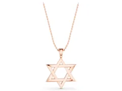 Star of David Pendant Set in Rose gold with Interlocking Triangles