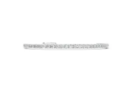 Round Cut Diamond Tennis Bracelet Set in Silver with Box Chain and Four-Prong Setting