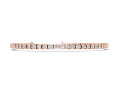 Round Brilliant Diamond Tennis Bracelet Set in Rose gold with Channel Setting and Sturdy Box Clasp
