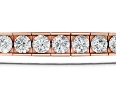 Round Diamond Channel-Set Tennis Bracelet Set in Rose gold with Box Clasp