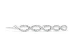 Marquise Diamond Pavé Infinity Chain Bracelet Set in Silver with Bezel Prong Setting