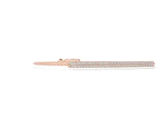 Round Diamond Pavé Box Chain Slider Bracelet Set in Rose gold
