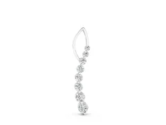 Round Diamond Channel Set Vertical Bar Pendant Set in Silver with Single Stone Row