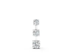 Round Diamond Triple Bar Pendant Set in Silver with Four-Prong Setting