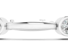 Round Diamond Bezel-Set Link Bracelet Set in Silver with Box Clasp