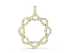 Round Diamond Pavé Infinity Pendant Set in Yellow gold with Prong Setting