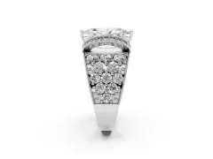 Marquise Cut Diamond Milgrain Halo Pavé Engagement Ring Set in Platinum with Prong Setting