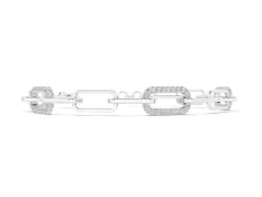 Round Diamond Pavé Link Bracelet Set in White gold with Four-Prong Setting