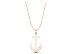Anchor Pendant Set in Rose gold with Bezel-Set Round Diamond