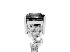 Fancy Black Radiant Cut Diamond Ring Set in Platinum with Scattered Round Accents