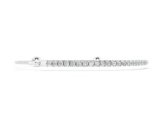 Round Diamond Pavé Chain Bracelet Set in Silver with Bezel Setting