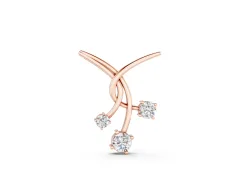Round Diamond Intertwined Pendant Set in Rose gold with Three Prong-Set Stones