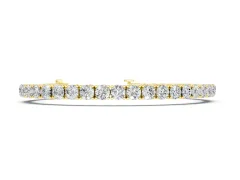 Round Brilliant Diamond Tennis Bracelet Set in Yellow gold with Prong Setting