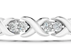 Round Diamond Tennis Bracelet Set in White gold with X-Link Band and Prong Setting