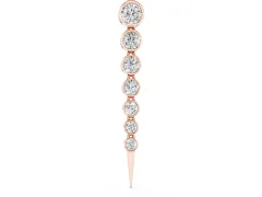 Round Diamond Graduated Drop Necklace Set in Rose gold with Bezel Setting