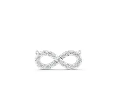 Infinity Pendant Set in Silver with Round Cut Pavé Diamonds