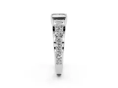 Fancy Black Princess Cut Diamond Pavé Engagement Ring Set in Platinum with Prong Setting