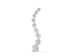 Round Diamond Graduated Pendant Set in Rose gold with Cascading Prong Setting