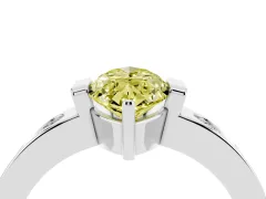 Fancy Yellow Marquise Cut Diamond Channel-Set Band Ring Set in Silver with Bezel Prong Setting
