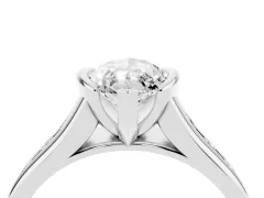 Marquise Cut Diamond Bezel-Set Solitaire Ring Set in Platinum with Channel-Set Band