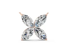 Marquise Diamond Flower Pendant Set in Rose gold with Four-Prong Petals