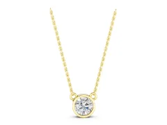 Round Solitaire Pendant Set in Yellow gold with Full Bezel Setting